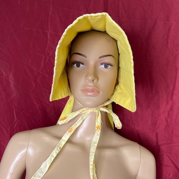 Vintage Handmade Prairie Bonnet OSFM Adult Sun Hat Civil War Reenactment Costume - Picture 2 of 7